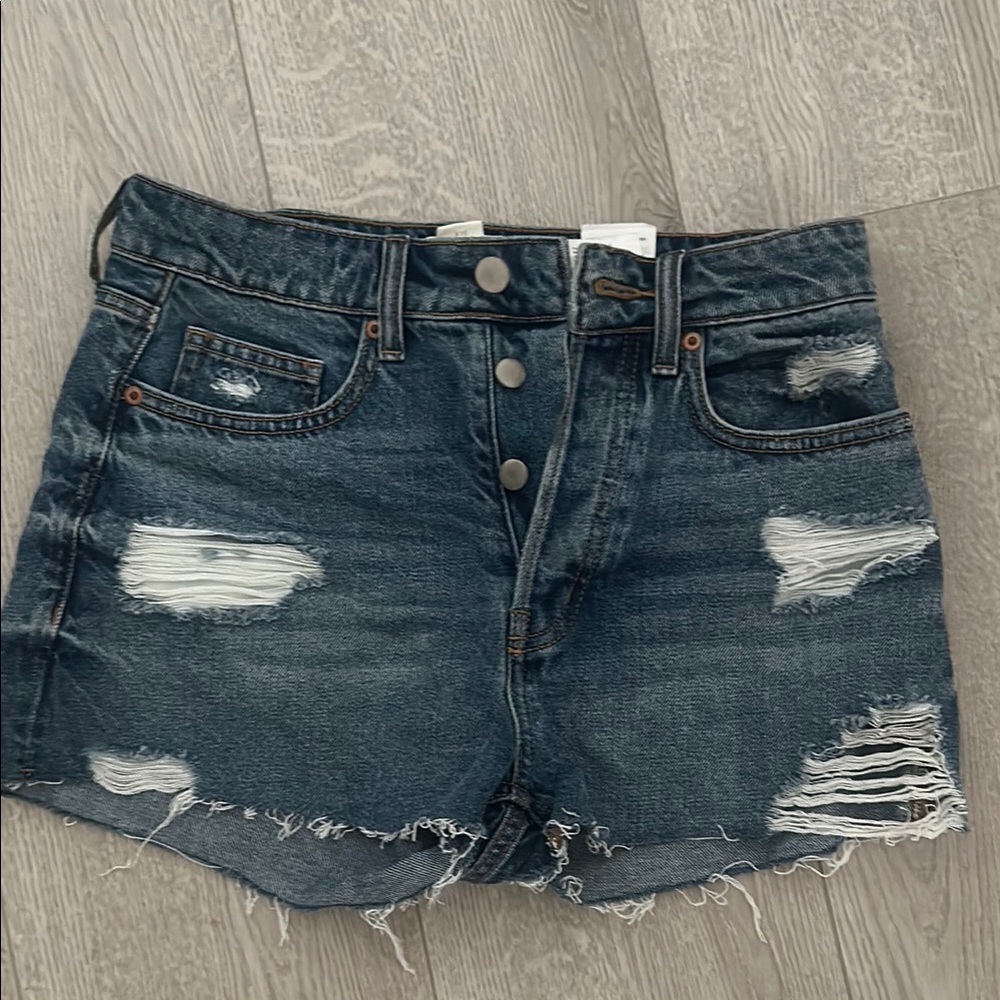 H&M Blue Distressed Jean Shorts